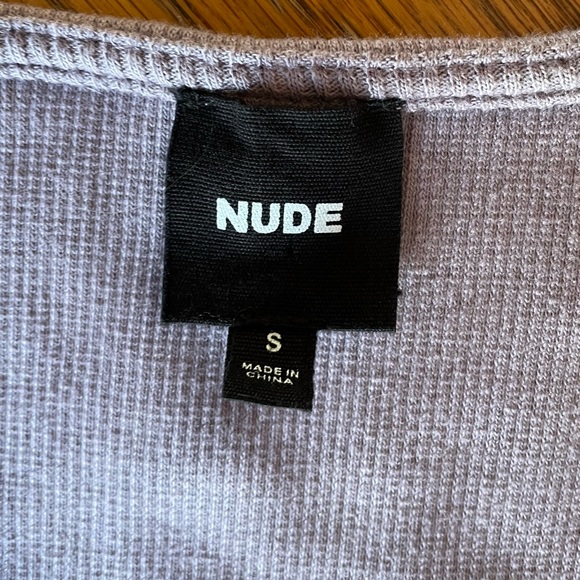 Nude Short Sleeve Body Suit Ribbed Size Small - Picture 6 of 8